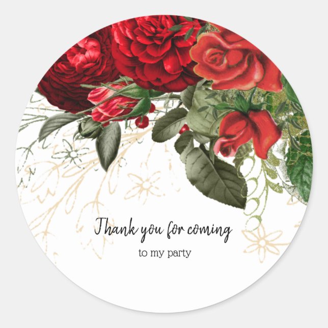 Sticker Rond Fleurs glam chic modernes pour toutes les occasion (Devant)