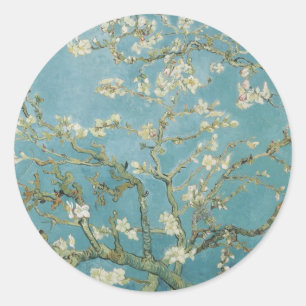 Sticker Rond Fleurs Gogh Branches Fleurs d'amandier Nature