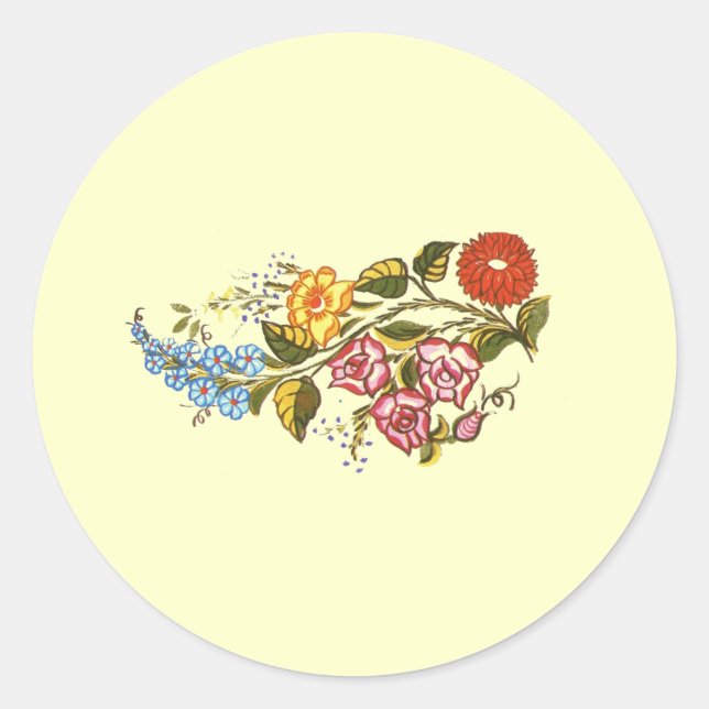 Sticker Rond fleurs horizontales1 (Devant)