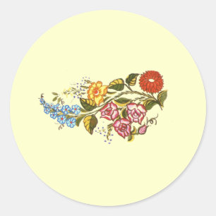 Sticker Rond fleurs horizontales1