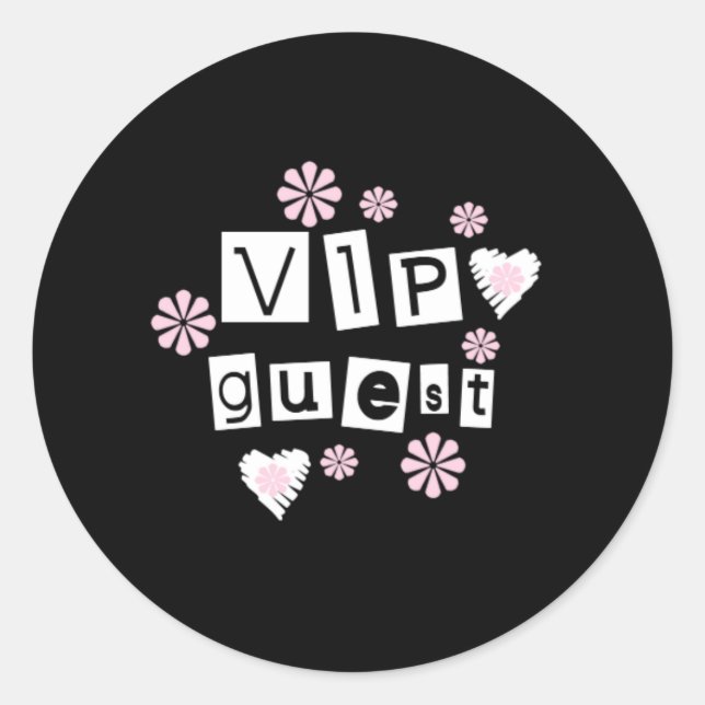 Sticker Rond Fleurs invités VIP (Devant)