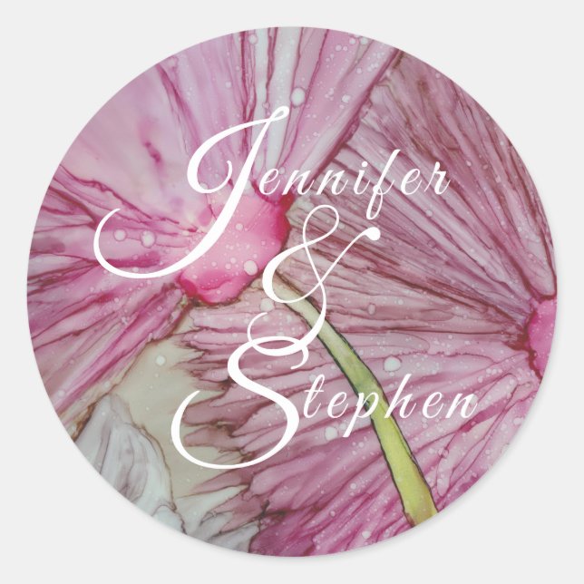 Sticker Rond Fleurs mariages (Devant)