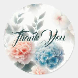 Sticker Rond Fleurs Merci