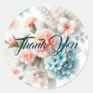 Sticker Rond Fleurs Merci