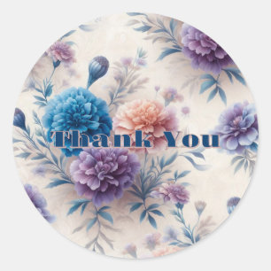 Sticker Rond Fleurs Merci