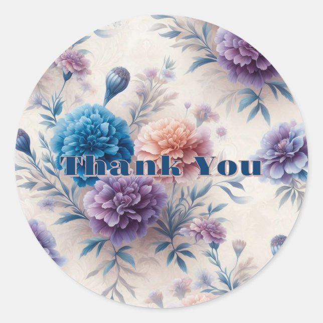 Sticker Rond Fleurs Merci (Devant)