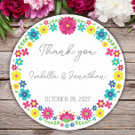 STICKER ROND FLEURS MEXICAINES COLORÉES<br><div class="desc">Fleurs mexicaines colorées</div>