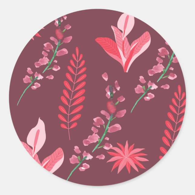 Sticker Rond Fleurs motif. (Devant)