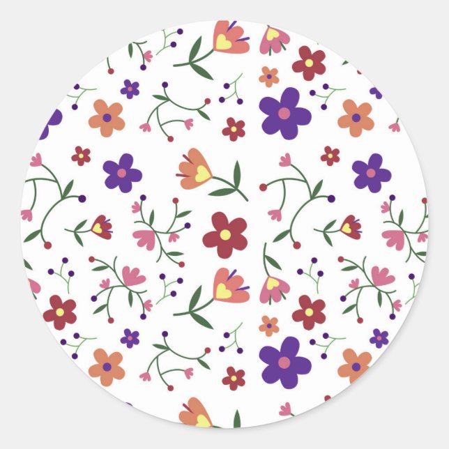 Sticker Rond Fleurs motifs (Devant)
