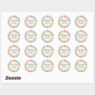 Sticker Rond Fleurs pastel aquarelle colorées