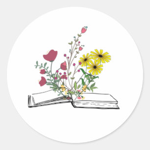 Sticker Rond Fleurs provenant des livres