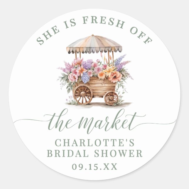Sticker Rond Fleurs retirées de la vente Fête de mariage (Devant)