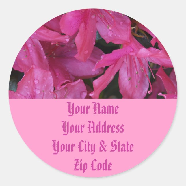 Sticker Rond Fleurs roses (Devant)