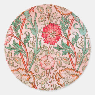 Sticker Rond Fleurs roses de William Morris