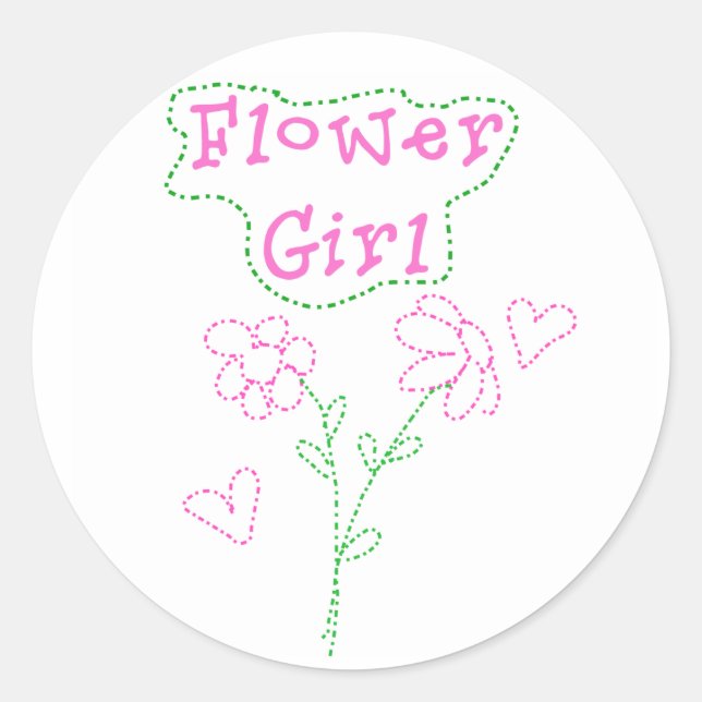 Sticker Rond Fleurs roses Fleurs Fille (Devant)