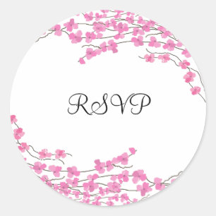 Sticker Rond Fleurs roses RSVP