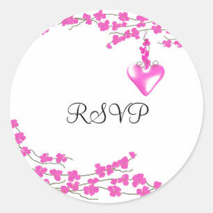 Sticker Rond Fleurs roses RSVP