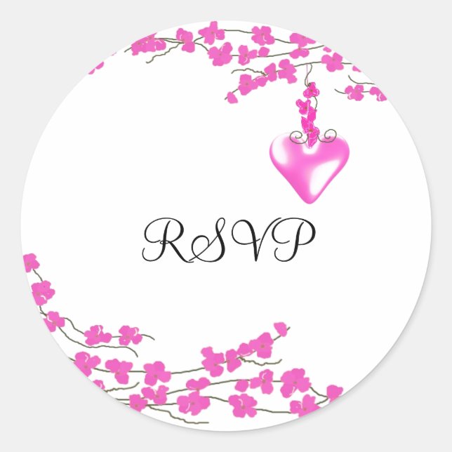 Sticker Rond Fleurs roses RSVP (Devant)