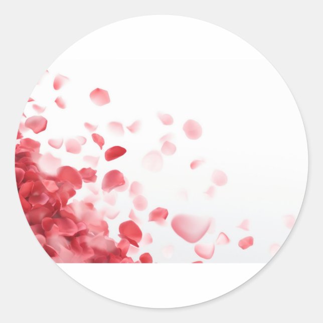 Sticker Rond fleurs rouges (Devant)