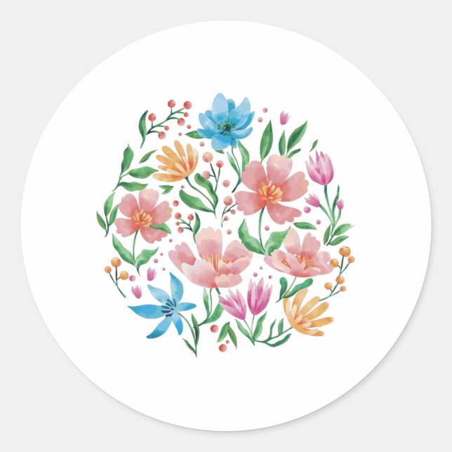 Sticker Rond Fleurs sauvages (Devant)