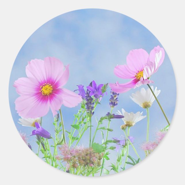 Sticker Rond Fleurs sauvages (Devant)