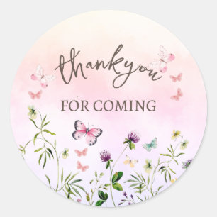 Sticker Rond Fleurs Sauvages Arc-en-Ciel Merci