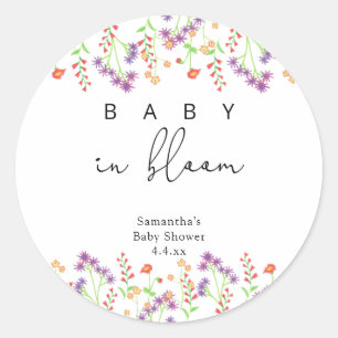 Sticker Rond Fleurs sauvages - Bébé en fleurs
