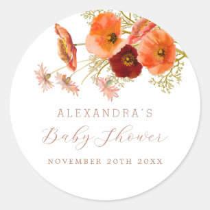 Sticker Rond Fleurs sauvages Bohème Fleurs d'automne personnali