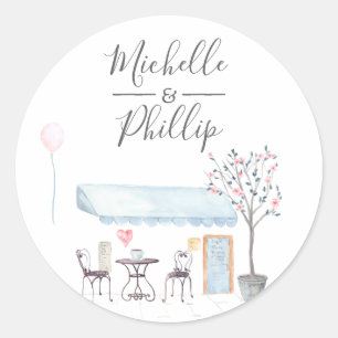 Sticker Rond Fleurs sauvages d'aquarelle Mariage Paris