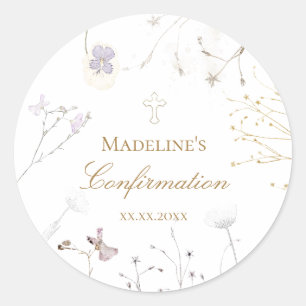Sticker Rond Fleurs sauvages de confirmation