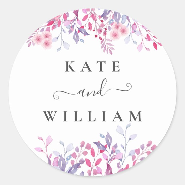 Sticker Rond Fleurs sauvages du pays pourpre (Devant)