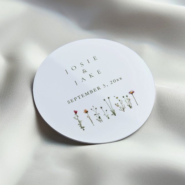 Sticker Rond fleurs sauvages mariages (Créateur téléchargé)