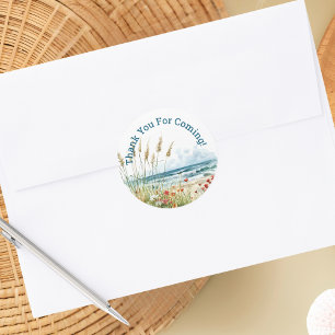 Sticker Rond Fleurs sauvages sur le Baby shower de plage