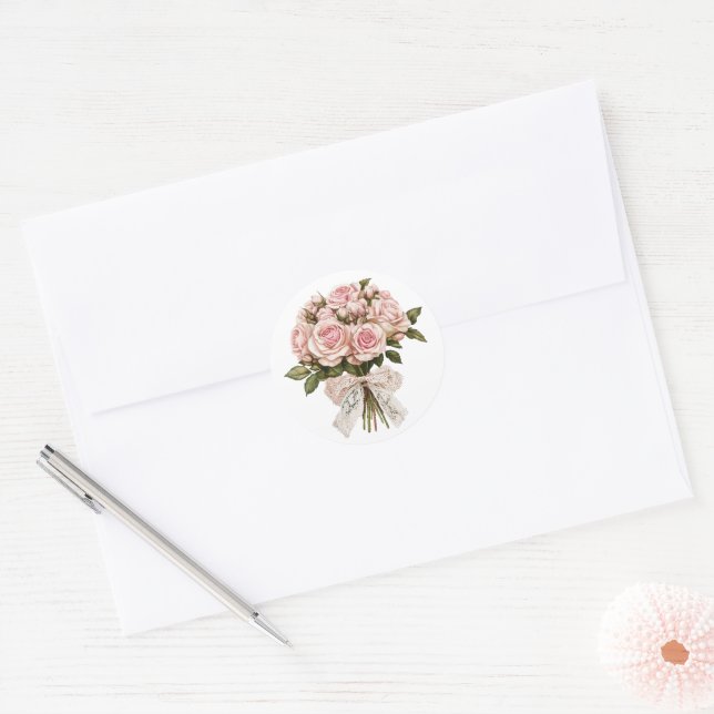 Sticker Rond Fleurs vintages (Enveloppe)