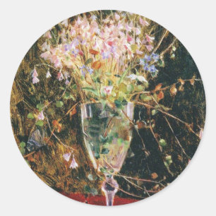 Sticker Rond Fleurs vintages bleu Maria Wiik Linnea Borealis