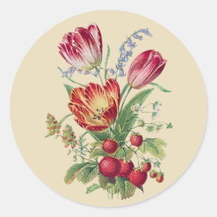 Sticker Rond Fleurs vintages I