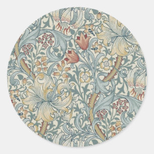 Sticker Rond Fleurs vintages William Morris Golden Lily