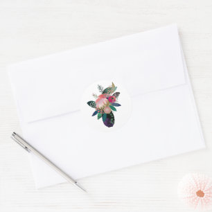 Sticker Rond Fleurs Whimsics