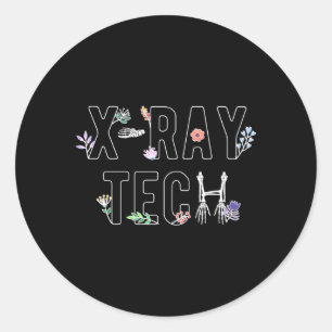 Sticker Rond Fleurs X-Ray Tech Technologue X-Ray Tech