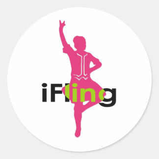 Sticker Rond Fling Highland Dancer