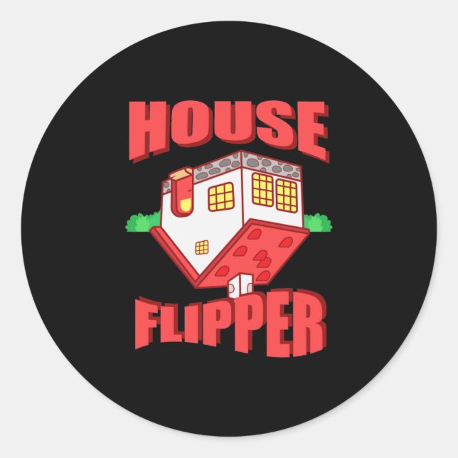 Sticker Rond Flipper de la maison de l'agent immobilier (Devant)