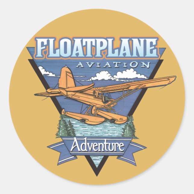 Sticker Rond Floatplane Aviation Adventure (Devant)