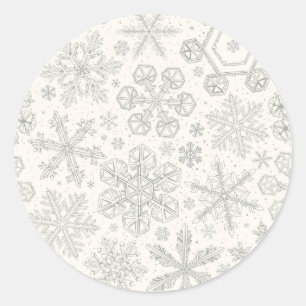 Sticker Rond Flocon de neige