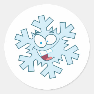 Sticker Rond Flocon de neige