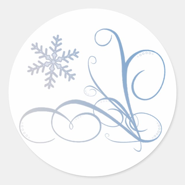 Sticker Rond Flocon de neige (Devant)