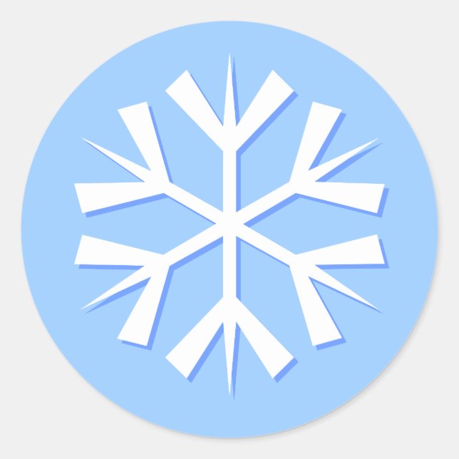 Sticker Rond Flocon de neige, Bleu (Devant)