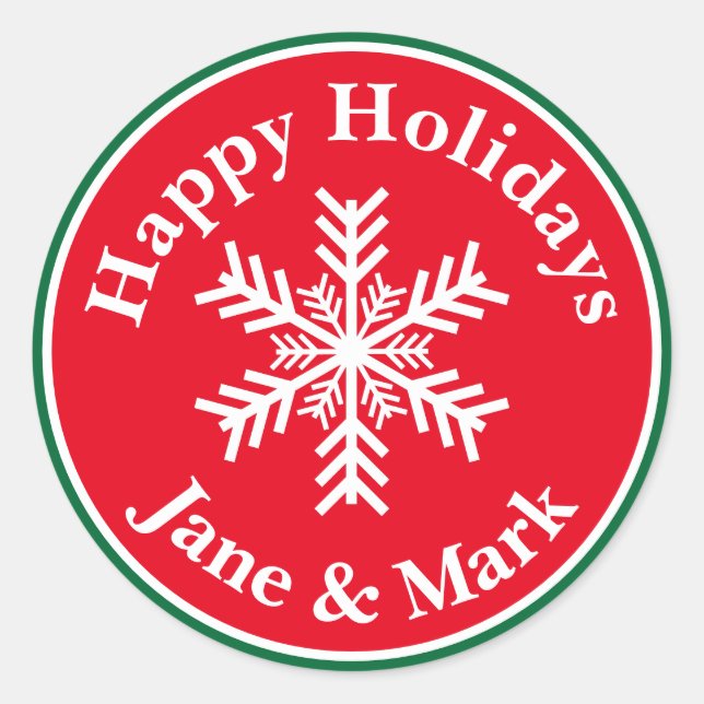 Sticker Rond Flocon de neige de Noël (Devant)