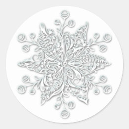 Sticker Rond Flocon de neige de Noël élégant
