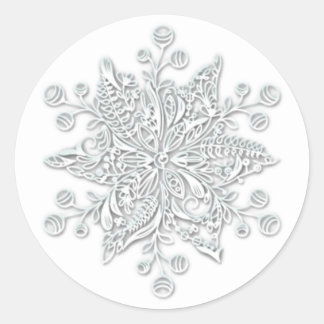 Sticker Rond Flocon de neige de Noël élégant