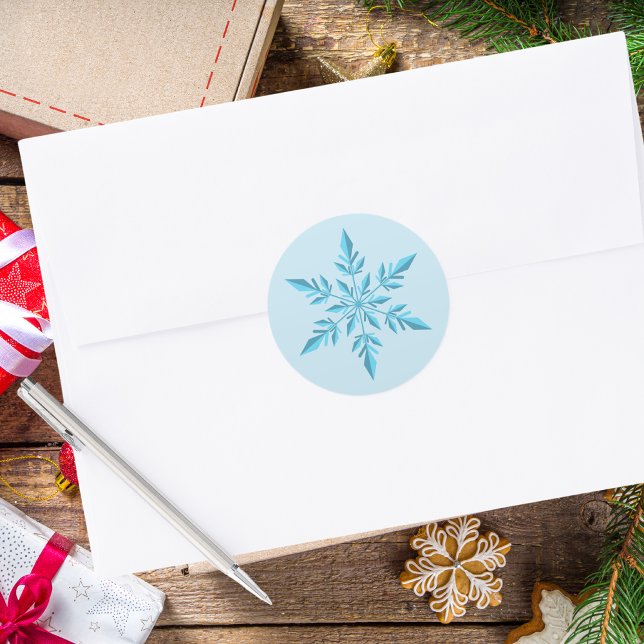 Sticker Rond Flocon de neige de Noël élégant minimal simple mod (Créateur téléchargé)